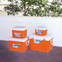 Vente en gros de coffres à glaçons isolés modernes, capacité de 5L 13L 26L 45L, capacité en plastique bleu orange sans danger pour les aliments pour le stockage à l'extérieur