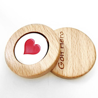 Marqueur de balle magnétique de golf personnalisé en bois et métal 20mm