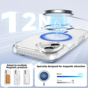 <span class=keywords><strong>Coque</strong></span> de protection magnétique transparente en TPU et PC, best-seller en gros, pour <span class=keywords><strong>iPhone</strong></span> <span class=keywords><strong>14</strong></span>, 15, 16, 17, 18 Pro Max Air - Product Image 4