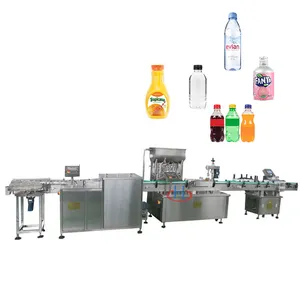 Hot sale carbonated drinks mineral water linear packing automatic capping label machine