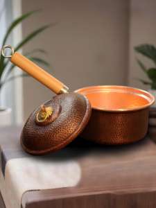 Energinox French Sourcepan Pot à confiture en cuivre avec poignées en bois pour la fabrication de bonbons - Product Image 2