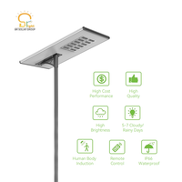 Lampadaire solaire LED tout-en-un intégré 30W 40W 60W 80W, installation facile, pour projets routiers ruraux