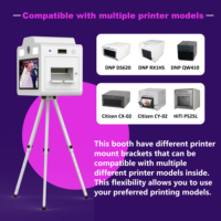 Trípode Estable para Cabina de Fotos, Carcasa Metálica con Espacio para Impresora, Pantalla Táctil de 21.5 Pulgadas, Carcasa para Cabina de Fotos con Cámara DSLR para Bodas