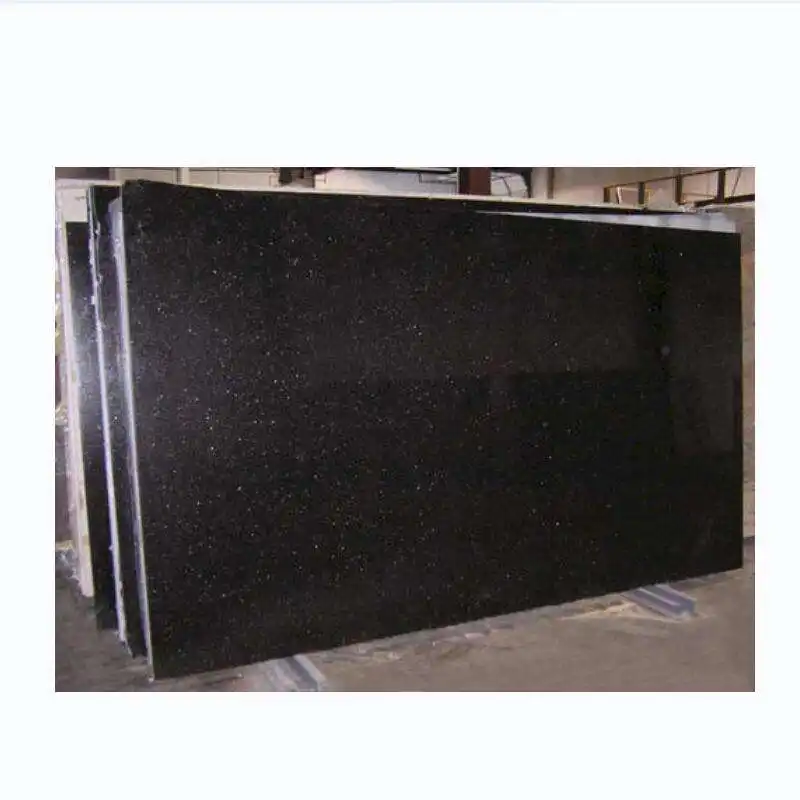 Granit noir surface lisse carrelage usine vente directe dalles de granit à bas prix granit artificiel de taille coupée