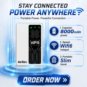 Router WiFi Portátil 4G LTE con Batería Externa de 8000mAh, <span class=keywords><strong>MIFI</strong></span> Inteligente con Android 6.0, Carga USB para Viajes y Actividades al Aire Libre OEM - Product Image 1