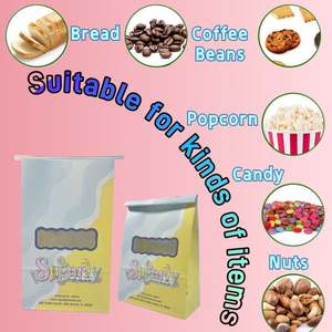 Custom Paper Bag Window Wax Candy Packaging Sweet Goodie Bolsas De Papel Party <b>Wedding</b> Favor Gift Cotton Candy Bags with Tin Ite - Product Image 4