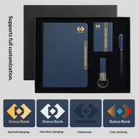 Ensemble cadeau promotionnel d'entreprise personnalisé, porte-cartes de luxe, porte-clés, carnet et stylo, ensemble cadeau d'affaires