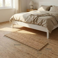 Plancher en liège flottant MUSEN Commercial 11 mm pour bureaux, hôtels, rénovation, durable, silencieux, intérieur, liège naturel, revêtement UV, design moderne