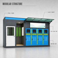 Station de tri des déchets modulaire et évolutive avec compartiments extensibles pour répondre aux besoins de recyclage des communautés en croissance.