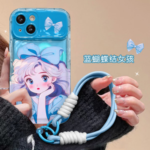 Dessin animé fille impression caméra miroir support main <span class=keywords><strong>corde</strong></span> TPU housse de téléphone portable pour <span class=keywords><strong>Iphone</strong></span> 17 X Xr XS <span class=keywords><strong>11</strong></span> 12 13 14 15 16 Pro Max - Product Image 5