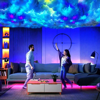 Lámpara de Techo con Diseño de Nube, Control por Aplicación, Efecto Relámpago, Regulable, Moderna, Decoración de Habitación DIY, RGB