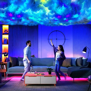Lampada a <span class=keywords><strong>Soffitto</strong></span> a Forma di Nuvola con Controllo APP, Luce Stroboscopica Dimmerabile, Design Moderno Fai-da-Te, Decorazione per Camera, Lampada RGB a Nuvola - Product Image 3