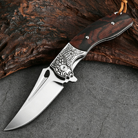 Couteau pliant Premium M390 avec étui en cuir véritable, couteau utilitaire de poche portable EDC pour collection et activités de plein air