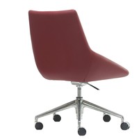 Chaise de bureau ergonomique pivotante empilable en métal rouge moderne et durable pour hôtel, hall d'entrée, salon, salle de conférence avec roulettes