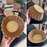 Source Factory Contrastkleurige Geweven Opbergbak, Handgemaakte Imitatie Rieten Mand voor Fruit, Cosmetica & Kleine Diversen