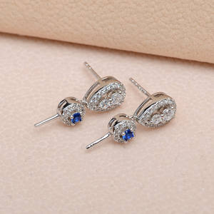 S925 <b>Silver</b> Detachable <b>Long</b> Tassel Chain <b>Earrings</b> Two-Piece Pearl DIY Accessories 903 Crystal Collection - Product Image 1