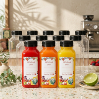 Gobelets en plastique PET carrés de qualité alimentaire en gros, 8oz, 12oz, 16oz, transparents, pour boissons, jus, eau, avec bouchon