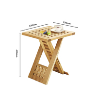 Table pliante portable en bois avec plateau quadrillé, table d'appoint pour patio extérieur, pour la maison et le camping
