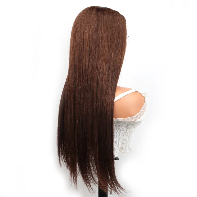 Special Offer Cheap High Quality Real Wig Human Hair Non Lace Front Wigs U Part Chocolate Brown Wig