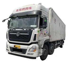 Dongfeng Diesel Transmissão Automática 8-Wheeled Euro3 Heavy Duty Entrega Camião 10T 350HP 6*2 Van Box Caminhão De Carga Para Carga Parcial