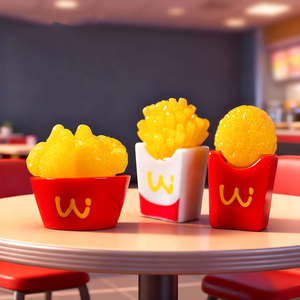 Figurines en résine miniatures de poulet frit, frites et tasses à café, accessoires de cuisine pour maison de poupée DIY, vente chaude - Product Image 3