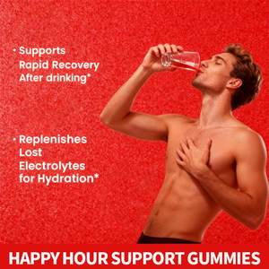 Complément alimentaire en gommes Happy Hour OEM, hydratation pré-<span class=keywords><strong>jeu</strong></span>, électrolytes, <span class=keywords><strong>alcool</strong></span>, chardon-marie, après-boisson, gomme - Product Image 4