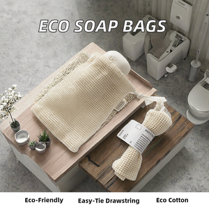 En Stock Bolsas de Malla de Algodón Orgánico con Cordón de 10x14cm, Marca WENLUO, Ecológicas y Reciclables para Empacar Cosméticos y Toallitas - Product Image 4