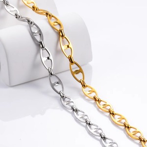 Cadena de acero inoxidable de 6.5 mm en color plata/oro para mujer y hombre, joyería de moda. - Product Image 2