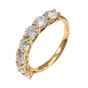 Elegant Seven-Stone Row Lab Diamond VS VVS <b>Ring</b> Solid Gold 14K 18K Minimalist Anniversary Band Custom Fine Jewelry for Wholesale - Product Image 1