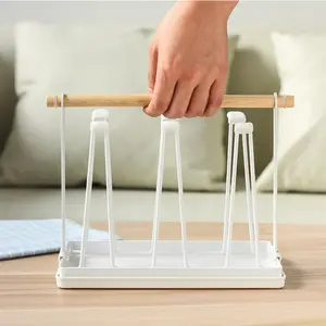 Japanese style Drain cup holder household portable water cup holder drain holder with tray living room kitchen cup storage