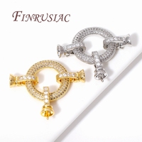 Connecteurs pour bijoux DIY, fermoirs de collier en zircon plaqué or 18 carats, supports de pendentifs en perles, attaches pour bracelets