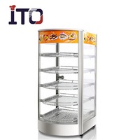 Vitrine chauffante électrique en acier inoxydable à 5 niveaux pour aliments chauds, certifiée CE