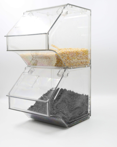 Top hạt Dispenser Acrylic Kẹo hộp số lượng lớn thực phẩm bin với bản lề Nắp - Product Image 5