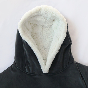 Tùy Chỉnh Dành Cho Người Lớn Sang Trọng Mùa Đông Mềm Mặc TV Quá Khổ Lông Cừu Ấm Cúng Áo Sherpa Áo Chăn Với Tay Áo - Product Image 4