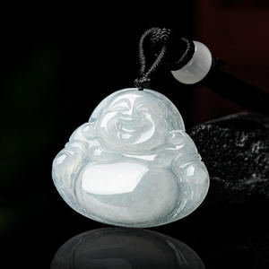 Pendentif Bouddha en jadéite naturelle du Myanmar, bijoux pour femmes, design original, style chinois, cadeau avec certificat d'évaluation FG42 - Product Image 2