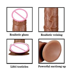 Realistischer <span class=keywords><strong>Dildo</strong></span> mit Saugnapf Anal-<span class=keywords><strong>Dildo</strong></span> Großer Penis für Frauen Sexspielzeug Weiblicher Masturbator Erotikprodukt für Erwachsene - Product Image 3