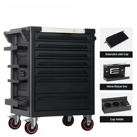 Carrito de Herramientas Metálico de Alta Resistencia con 7 Cajones, Cerradura con Llave, Cajones de Cierre Suave, Capacidad de Carga de 200 kg, Diseño Moderno, OEM para Taller