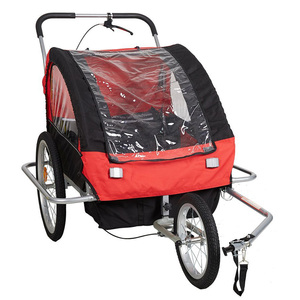Rimorchio Pieghevole Leggero a 2 Ruote in Acciaio Inox Personalizzato per Bicicletta, 2 Posti, per Avventure con Bambini - Product Image 1