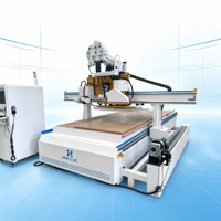 Centre de fraisage CNC 3 axes pour bois avec ATC, modèle 1530 (5x10 pieds), changeur d'outils linéaire et table à vide