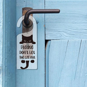 Trasparente acrilico carino gatto casa segno <span class=keywords><strong>negozio</strong></span> di <span class=keywords><strong>animali</strong></span> si prega di non lasciare <span class=keywords><strong>il</strong></span> gatto fuori porta appendiabiti con pellicola - Product Image 3