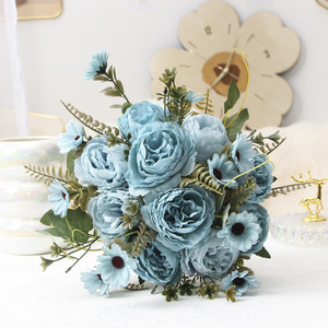 Shur Manyan <span class=keywords><strong>Bouquet</strong></span> <span class=keywords><strong>de</strong></span> pivoines et <span class=keywords><strong>de</strong></span> <span class=keywords><strong>roses</strong></span> artificielles 3D haut <span class=keywords><strong>de</strong></span> gamme, fait main, longue durée, imperméable, pour mariage, Noël, Pâques - Product Image 4