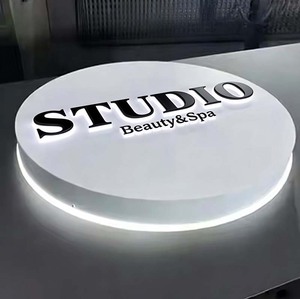 Letrero LED Redondo <span class=keywords><strong>de</strong></span> Acrílico para Montaje en Pared, Caja <span class=keywords><strong>de</strong></span> <span class=keywords><strong>Luz</strong></span> Publicitaria <span class=keywords><strong>con</strong></span> <span class=keywords><strong>Letras</strong></span> Metálicas, Buen Precio - Product Image 1