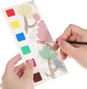 Sanat DIY su boyama kitapları suluboya boyama çizim kağıt cep fırça ile suluboya boyama - Product Image 2