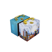 Boîte cadeau de luxe haut de gamme blanche à fentes, finition dorée, cadre photo portable en forme de valise pour les fêtes et mariages