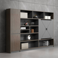 Meuble de Rangement Exécutif E0 Mixte Ouvert/fermé pour Bureau de Direction, Bibliothèque de Présentation de Documents, Grande Capacité
