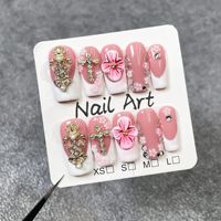 Faux Ongles à Presser en Acrylique Style Crocodile Français Couverture Complète des Doigts 10 Pièces Faits Main avec Colle Échantillon Gratuit