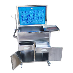 Chariot médical en acier inoxydable avec plateau rabattable et roues pour usage hospitalier - Product Image 4