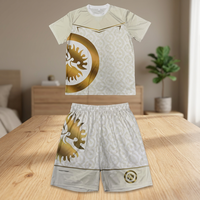 Ensemble de lutte personnalisé pour hommes, t-shirt et short en sublimation, 100% polyester extensible, respirant, léger, uniforme d'arts martiaux