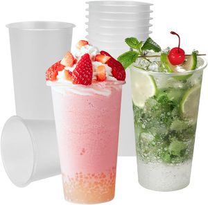 Gobelet en plastique jetable écologique à paroi simple de 9 oz avec logo personnalisé pour café glacé, jus, thé et soda, avec couvercle transparent, forme personnalisée - Product Image 1
