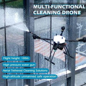 Drone de nettoyage haute altitude JIUSI D15R pour murs-rideaux en verre solaires de 100 m de hauteur avec pompe pulvérisatrice haute productivité - Product Image 5